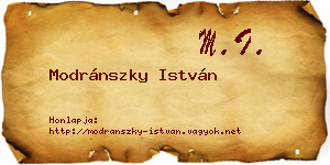 Modránszky István névjegykártya