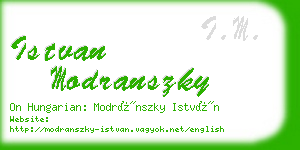 istvan modranszky business card